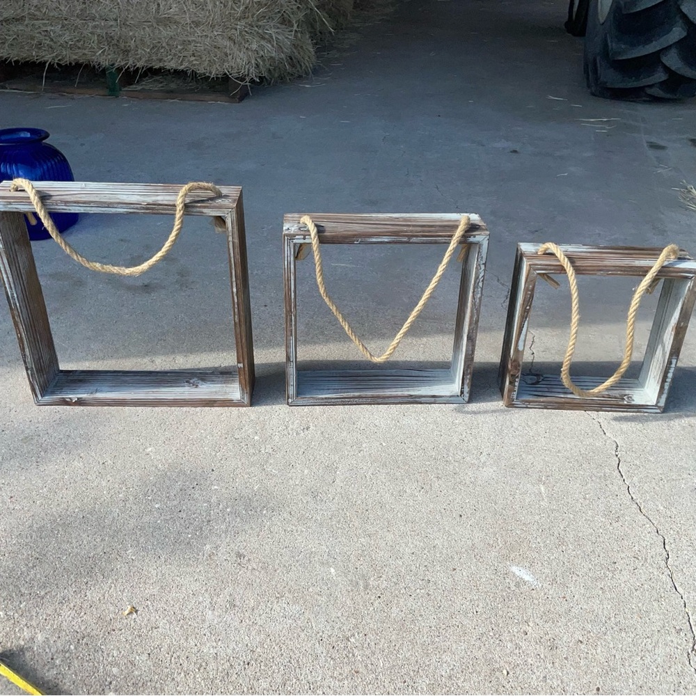 Rustic Wooden Hanging Frames with Rope!